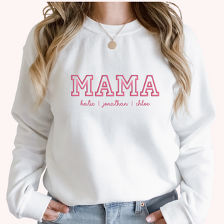 Custom Mama name sweatshirt. Super cute personalized gift for mom mama mother's day gift from kids or grandkids